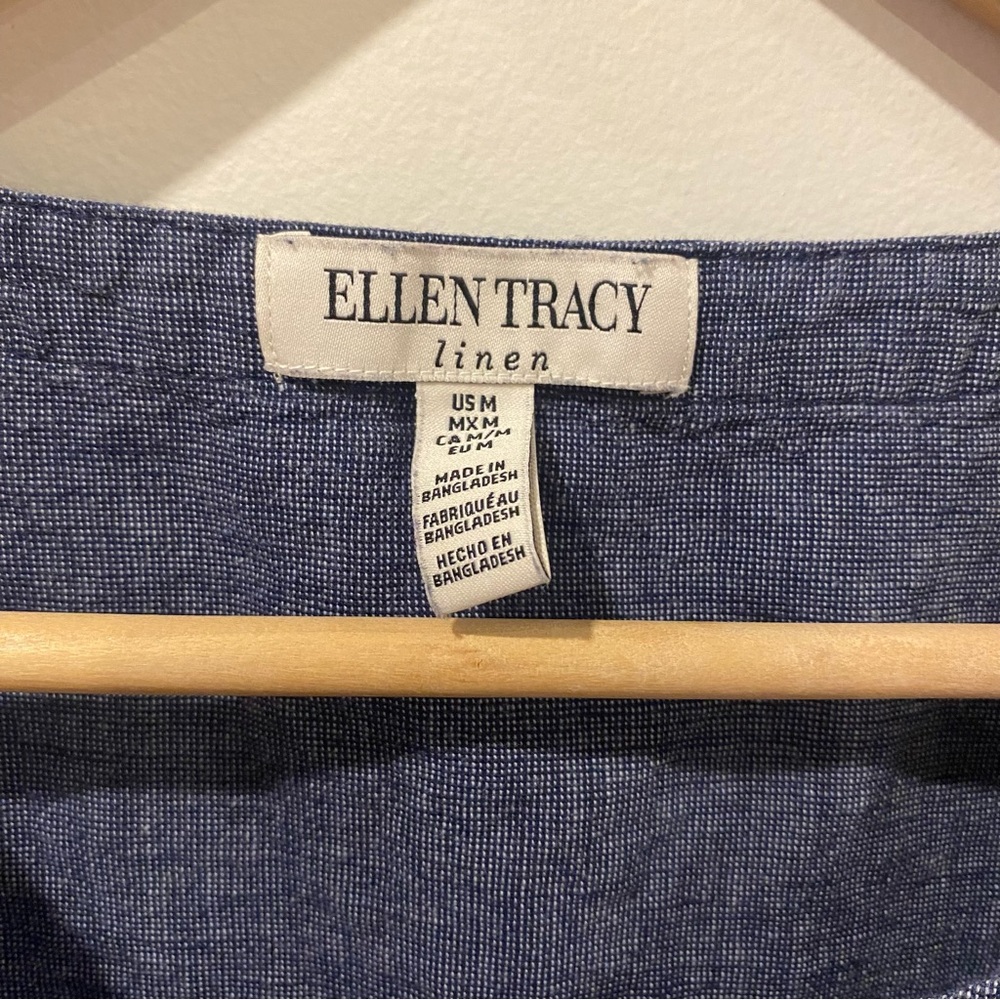 Ellen Tracy Linen blend sleeveless top - Picture 2 of 13